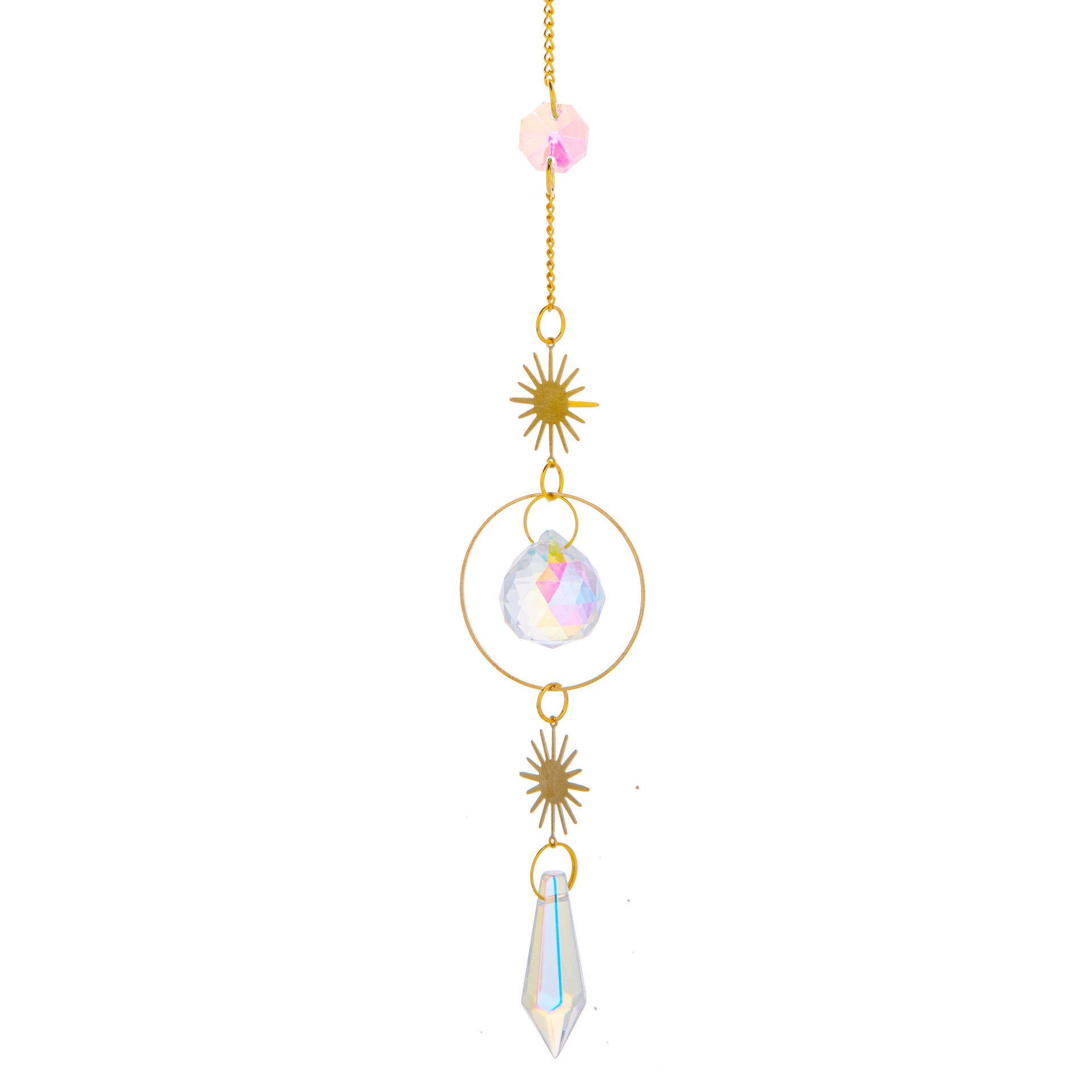 Wholesale Brass Crystal Wind Chime Sun Catcher Prism Ball Decoration